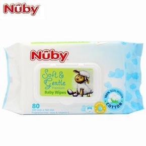 美国努比（Nuby）婴儿湿巾80抽 5元(9.9，买1送1)