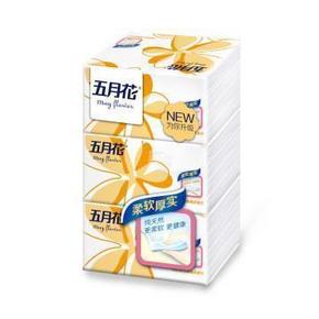 五月花 纯厚经典系列 2层抽式面纸180抽*3包 短幅 折4.6元(8.9，199-100)