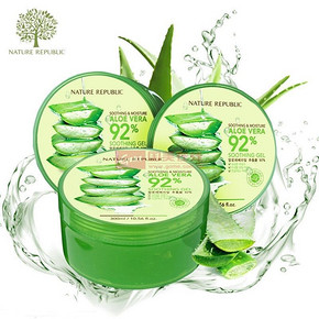 NatureRepublic自然乐园 修复美白补水芦荟胶300ml 折13元(19，3件7折)