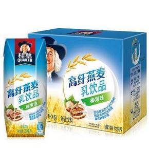 桂格 高纤燕麦乳榛果味（利乐）250毫升x6包 9.95元(19.9，买1赠1)