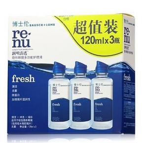 博士伦润明清透fresh多功能护理液120ml*3瓶 37元(49-12券)