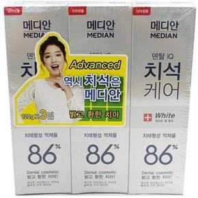 MEDIAN  麦迪安 美白去垢牙膏 120gx3支 17元(34，199-100)