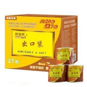 手机端：顺清柔卫生纸 出口装 有芯4层180gx27卷 39元