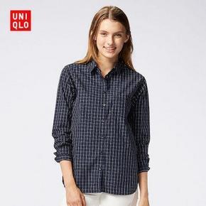 UNIQLO 优衣库 优质长绒棉府绸男友款长袖衬衫 79元包邮