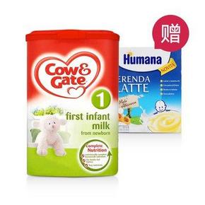 英国牛栏Cow & Gate  婴儿奶粉1段900g+Humana苹果杏子味牛奶点心 98元包邮