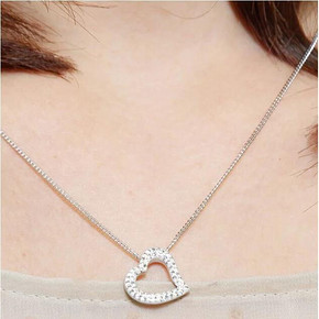 SWAROVSKI 施华洛世奇 不对称心形密镶透明项链 银色  374元包邮(399-25券)