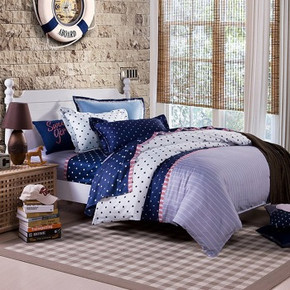 LOVO 家纺设计师系列夏威夷风情蓝 双人加大1.8米床 259元(299-40)