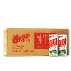 澳大利亚  百嘉 超高温灭菌处理 全脂牛奶 250ml*24盒 59元