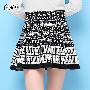 Candie's 拉夏贝尔 民族花纹太阳摆休闲半身裙 49.4元包邮(59-10券)