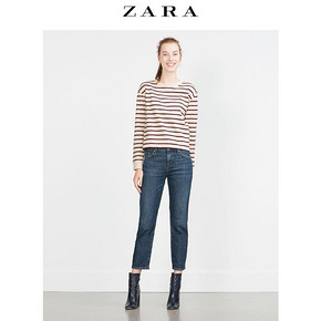 百搭基本款# ZARA 圆领长袖条纹运动衫打底衫 59元包邮