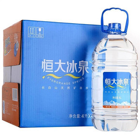 手机端# 恒大冰泉 长白山天然矿泉水4L*4桶+赠矿泉水500ML*12瓶 49.9元