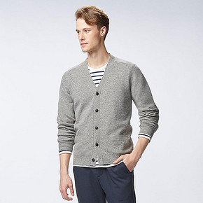 UNIQLO 优衣库 男士羊仔毛V领针织开衫 多色可选 129元