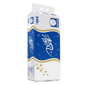 清风 卷纸 几何系列3层240段10卷 卷筒卫生纸 14.9元