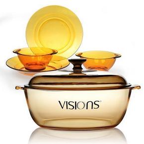 VISIONS 晶彩透明锅 HD系列 4L+duralex 透明餐具4件套 299元包邮(599-200-100券)