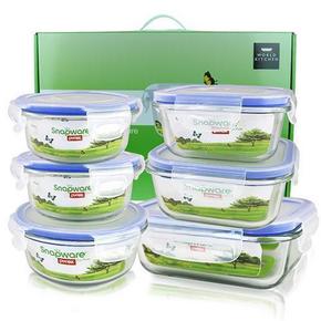 康宁扣 四面锁扣 玻璃耐热 保鲜盒6件套 +凑单品 105.9元(205.9-100)