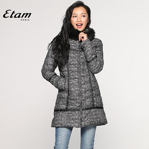 艾格 Etam 印花脱卸中长款羽绒服 239元包邮