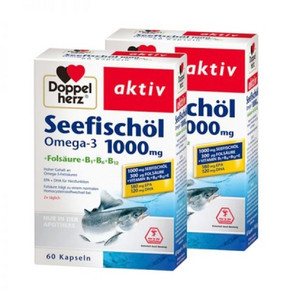 Doppelherz 双心 Omega-3深海鱼油1000mg60粒x2盒装 109元包邮