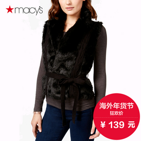 百搭利器# Macy's女士背心装饰系带保暖马甲 119元包邮(139-20券)