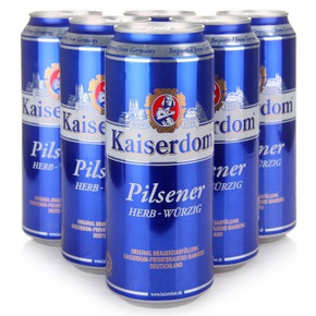 德国进口 Kaiserdom 比尔森啤酒 500ml*6听 19.9元