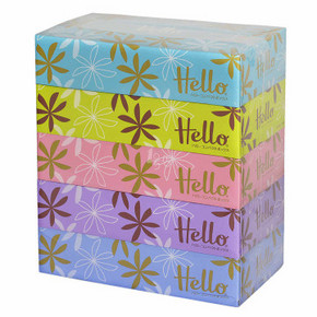 湖北：清风 Hello 2层150抽纤巧盒装面纸x5盒 9.9元(2件起)