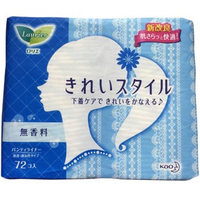 laurier 花王乐而雅 超薄棉柔卫生护垫14cm*72片 折19元(38，买2付1)