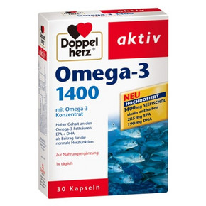 Doppelherz 德国双心 高浓缩深海鱼油1400mg*30粒 59元(2盒包邮)