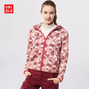 UNIQLO 优衣库 女 印花摇粒绒连帽茄克 79元