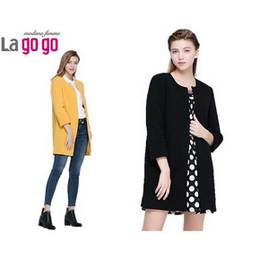 lagogo 拉谷谷 秋季新品 简约百搭圆领 中长款外套 159元包邮