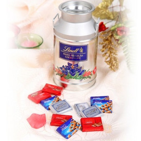 瑞士进口# Lindt 瑞士莲 精选炫银牛奶罐巧克力礼盒223g 折60元(买2付1+20券)