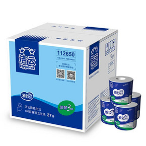 手机端# 洁云 雅致生活 卷筒卫生纸 3层x140克x27卷 29.9元