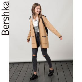 Bershka BSK 人造革 连帽外套 99元