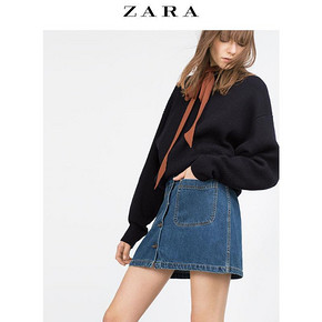 复古风来袭# ZARA 女装 口袋装饰牛仔裙 99元包邮
