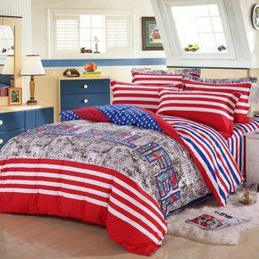 华南/西南：盛佳家纺 全棉斜纹活性印花四件套  200x230cm 59元