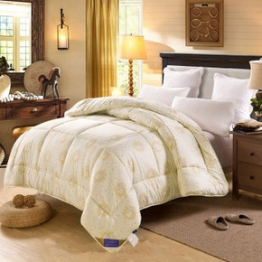 迎馨家纺 双人澳洲羊毛被子6斤加厚 折99.5元(199，2免1)