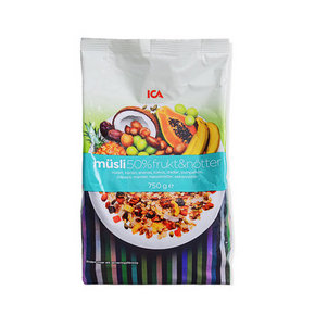 瑞典 ICA50%水果坚果燕麦片 750g*3袋 127元（237-100-10券）