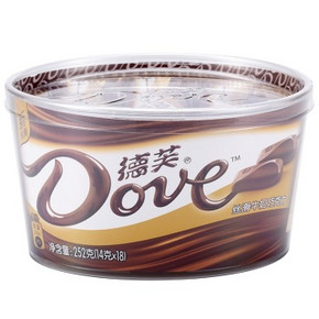 德芙 Dove 丝滑牛奶巧克力 碗装252g x3件 74.9元