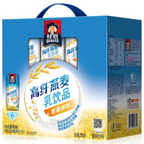 手慢无# 桂格 高纤燕麦乳250ml*12包*5箱 67元(23.4X5-50券)