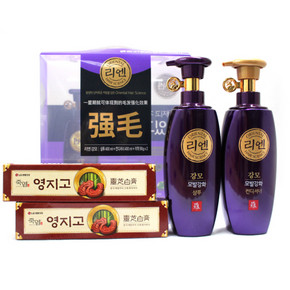 LG睿嫣 强根固发洗发水套盒 洗400ml+护400ml+竹盐牙膏90g*2 69元(99-30)