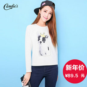 Candie's  小狗王冠印花圆领长袖T恤  79.5包邮（89.5-10）