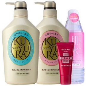 资生堂系4件套 (可悠然沐浴露550ml*2+肌水400ml+护手霜30g) 95元