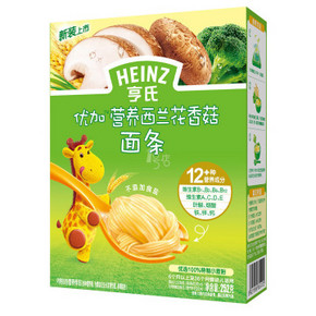 Heinz/亨氏 优加营养西兰花香菇面条252g 9.9元