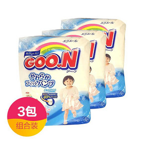 GOO.N 大王 女 拉拉裤 XXL30片*3包  219元包邮（239-20券）