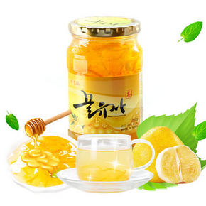韩国慈恩岛 丰富果肉蜂蜜 柚子茶560g*4罐 75元(35X4-35-30券)