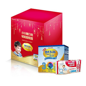 手慢无# 惠氏 金装幼儿乐奶粉3段200g+好奇银装成长裤男L4片 10元包邮