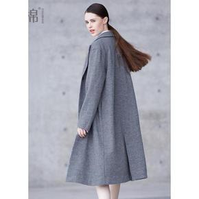 主要看气质# 初棉 秋冬女一粒扣毛呢外套大衣 深灰 139元包邮