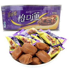 怡口莲 巧克力味夹心太妃糖188g 9.9元