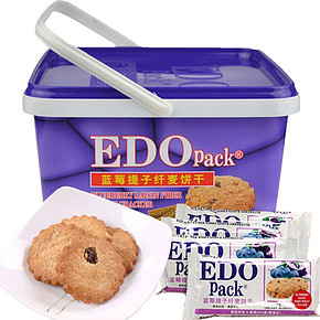 EDO Pack 蓝莓提子纤麦饼干超值罐装600g 25.9元