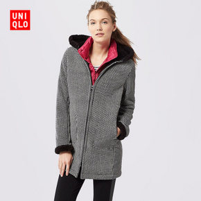优衣库 UNIQLO 印花长绒摇粒绒大衣 129元