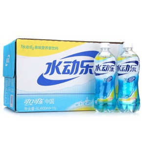 Coca-Cola 可口可乐 水动乐柠檬味 600ml*15瓶 整箱 折29.5元(58.9，买2免1)