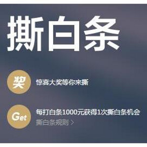 碰碰运气# 京东撕白条 惊喜大奖等你拿 5~2白条券